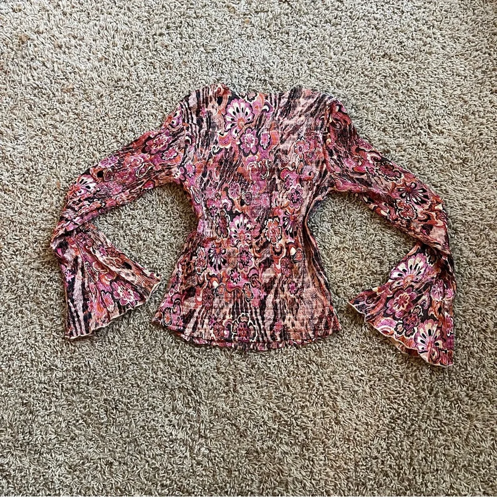 Alberto Makali Pink and Orange Floral Blouse - Picture 3 of 6